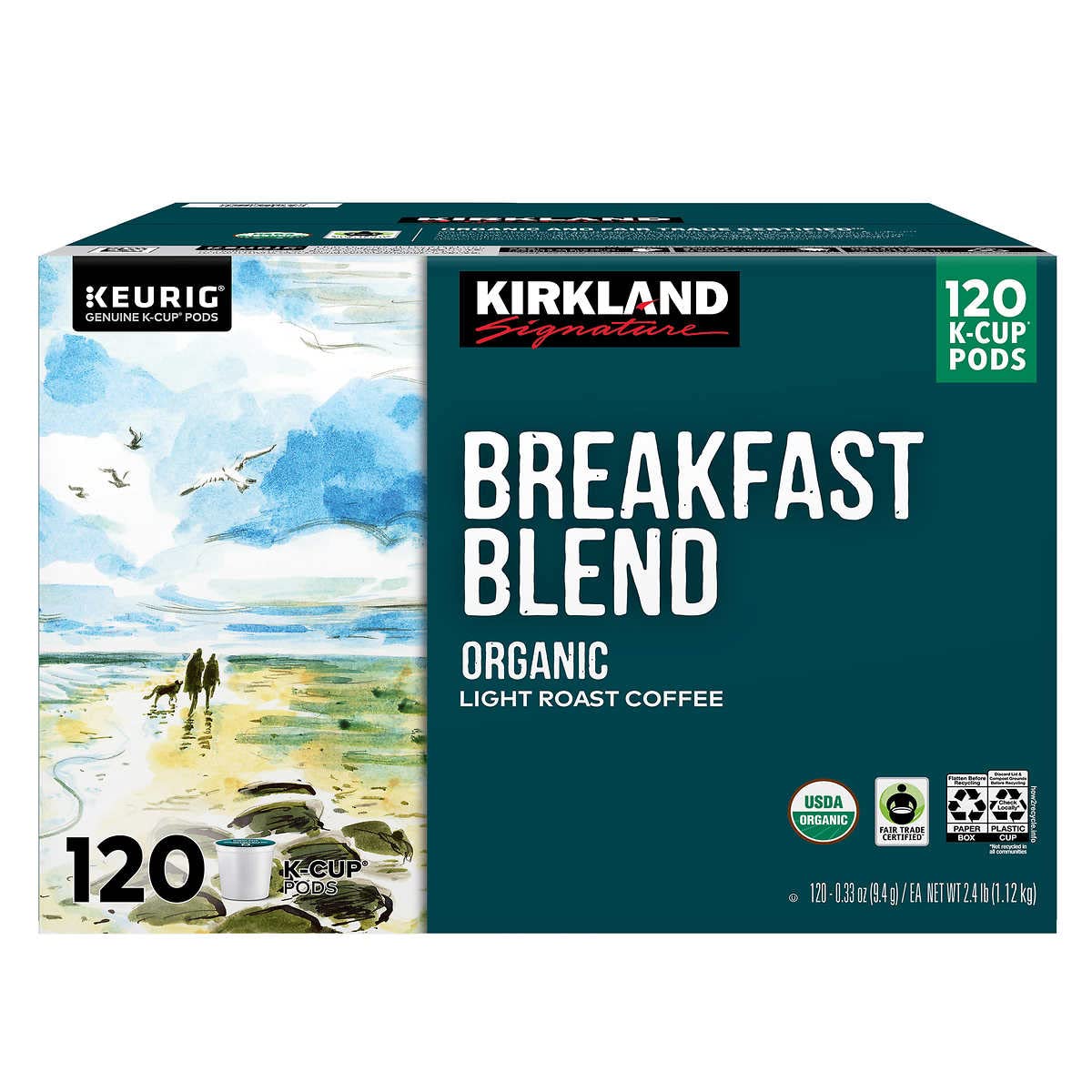 Kirkland Signature Organic Breakfast Blend Light-Roast Coffee