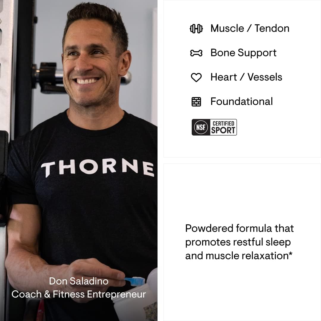 Thorne Magnesium Bisglycinate - Powdered Magnesium Formula - Supports Restful Sleep - NSF Certified for Sport - Gluten-Free - 6.5 Oz - 60 Servings