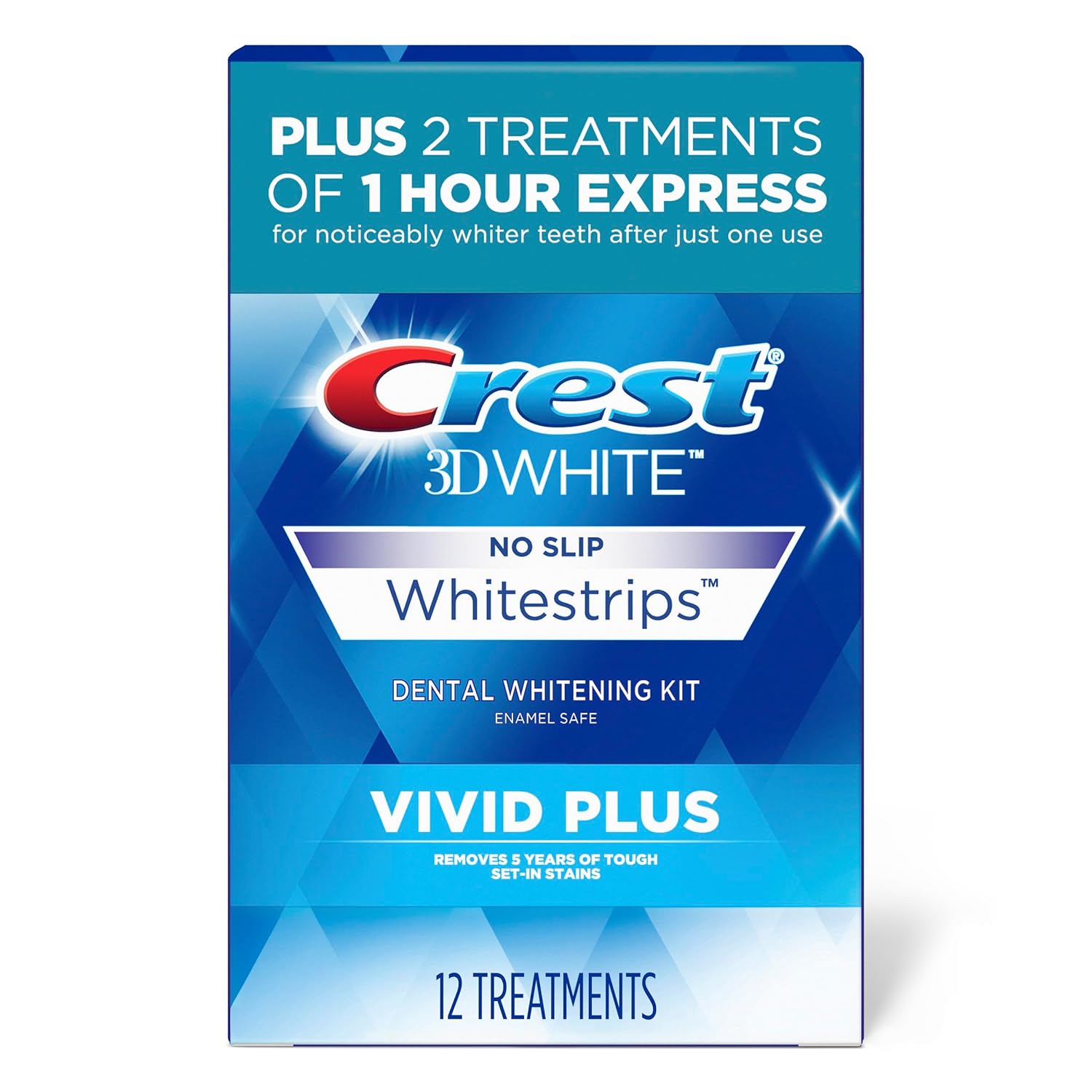 Crest 3D Whitestrips, Vivid Plus, Teeth Whitening Strip Kit