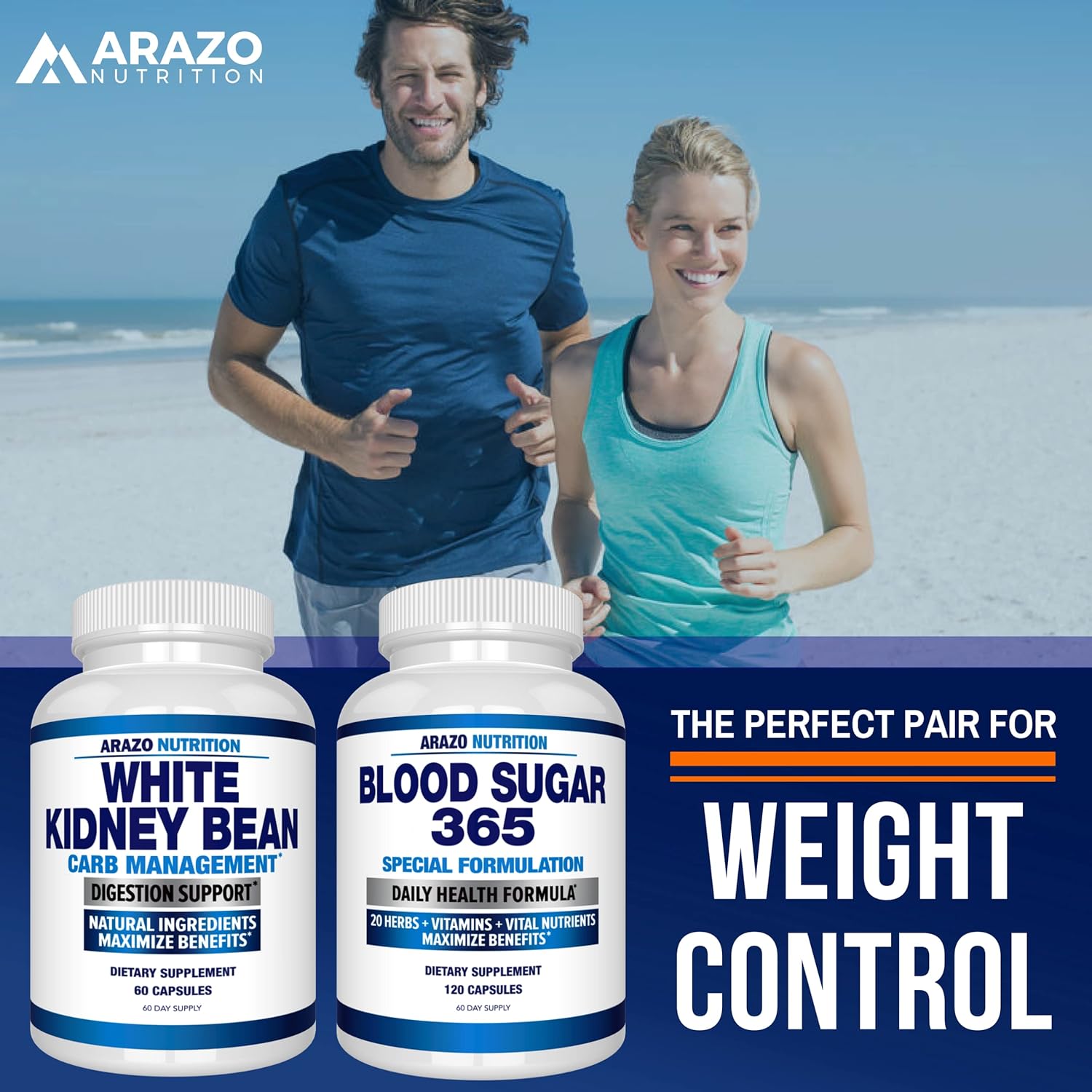 Arazo Nutrition White Kidney Bean Extract - 100% Pure Carb Blocker and Fat Absorber for Weight Support - Intercept Carbs