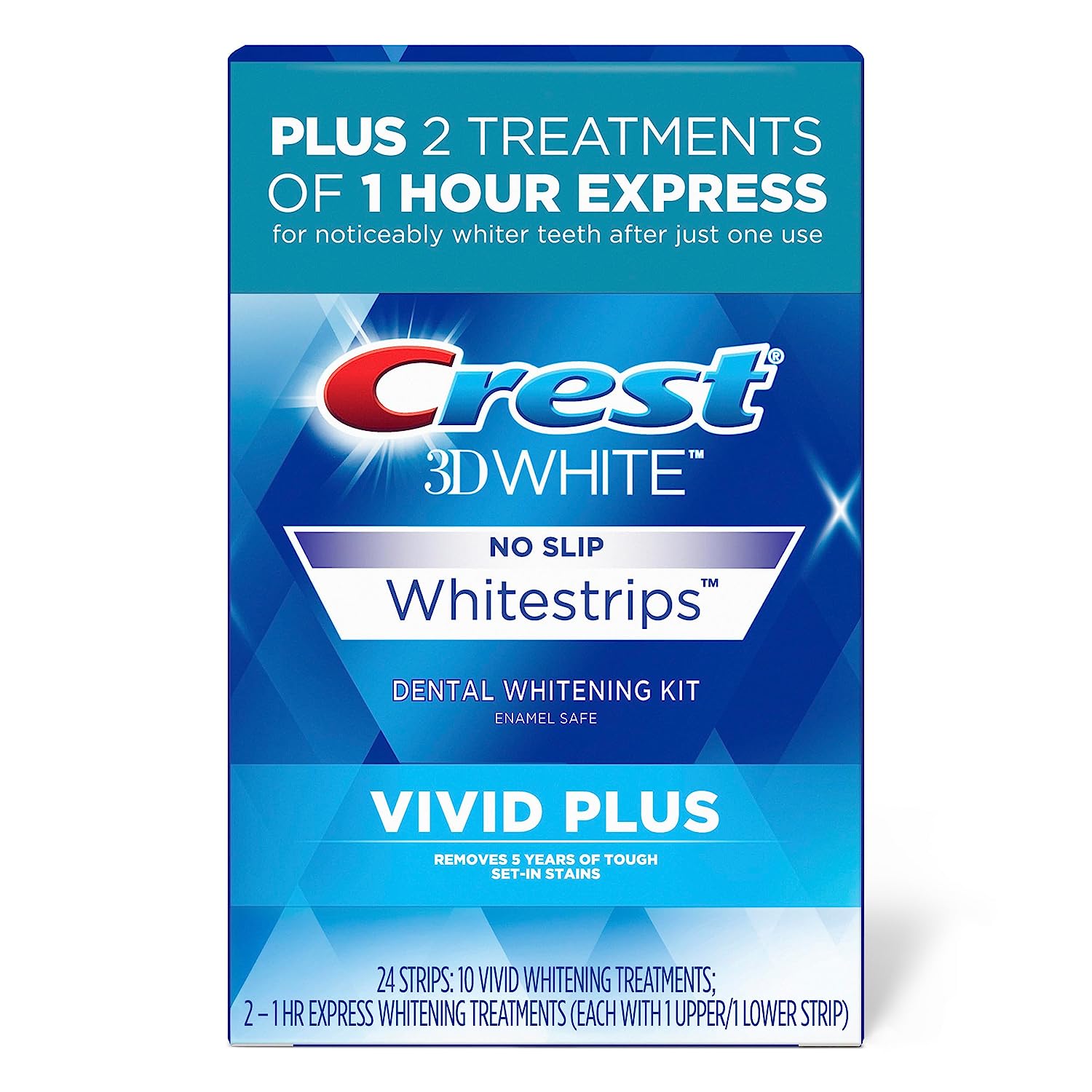 Crest 3D Whitestrips, Vivid Plus, Teeth Whitening Strip Kit