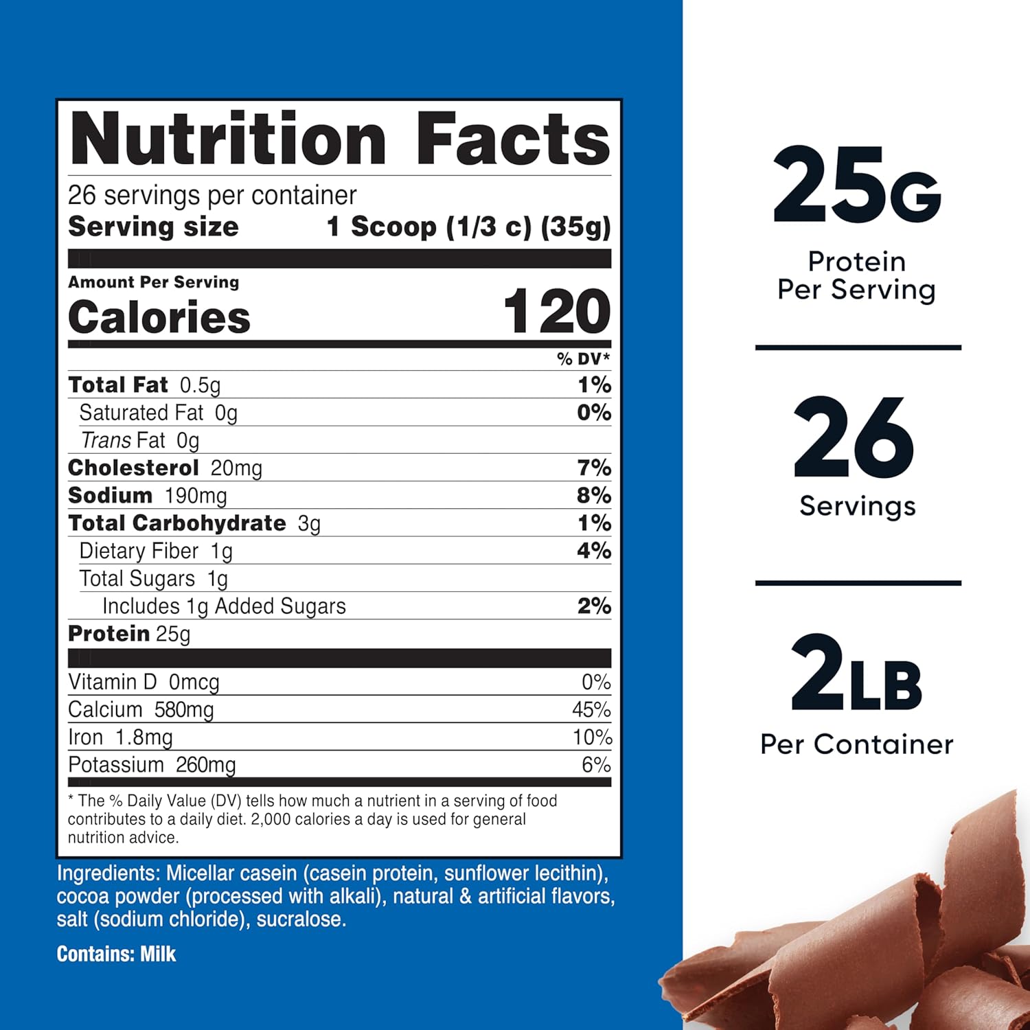 Nutricost Casein Protein Powder 2lb Chocolate - Micellar Casein, Gluten Free, Non-GMO