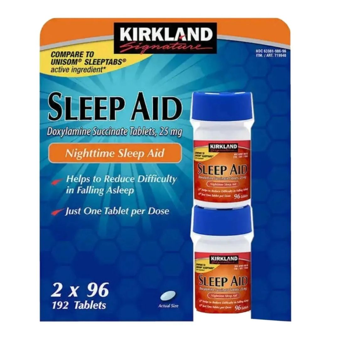 Kirkland Signature Sleep Aid Doxylamine Succinate Sleep Aid 25 Mg 96 count