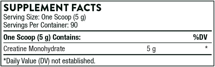 THORNE Creatine - Creatine Monohydrate, Amino Acid Powder - Support Muscles, Cellular Energy and Cognitive Function - Gluten-Free, Keto - NSF Certified for Sport - 16 Oz - 90 Servings