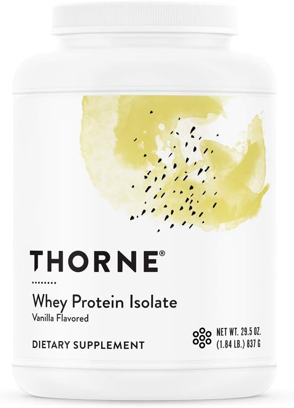 THORNE Whey Protein Isolate - 21 Grams of Easy-to-Digest Whey Protein Powder - NSF Certified for Sport - Vanilla Flavored - 29.5 Ounces - 30 Servings