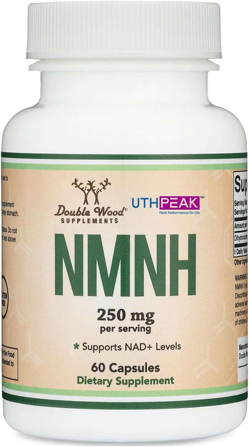 NMNH (NMN Supplement Alternative) (Dihydronicotinamide Mononucleotide) 250mg Per Serving, 60 Count (30 Servings) NAD Supplement to Boost NAD+ Levels As We Age (Non-GMO, Gluten Free)