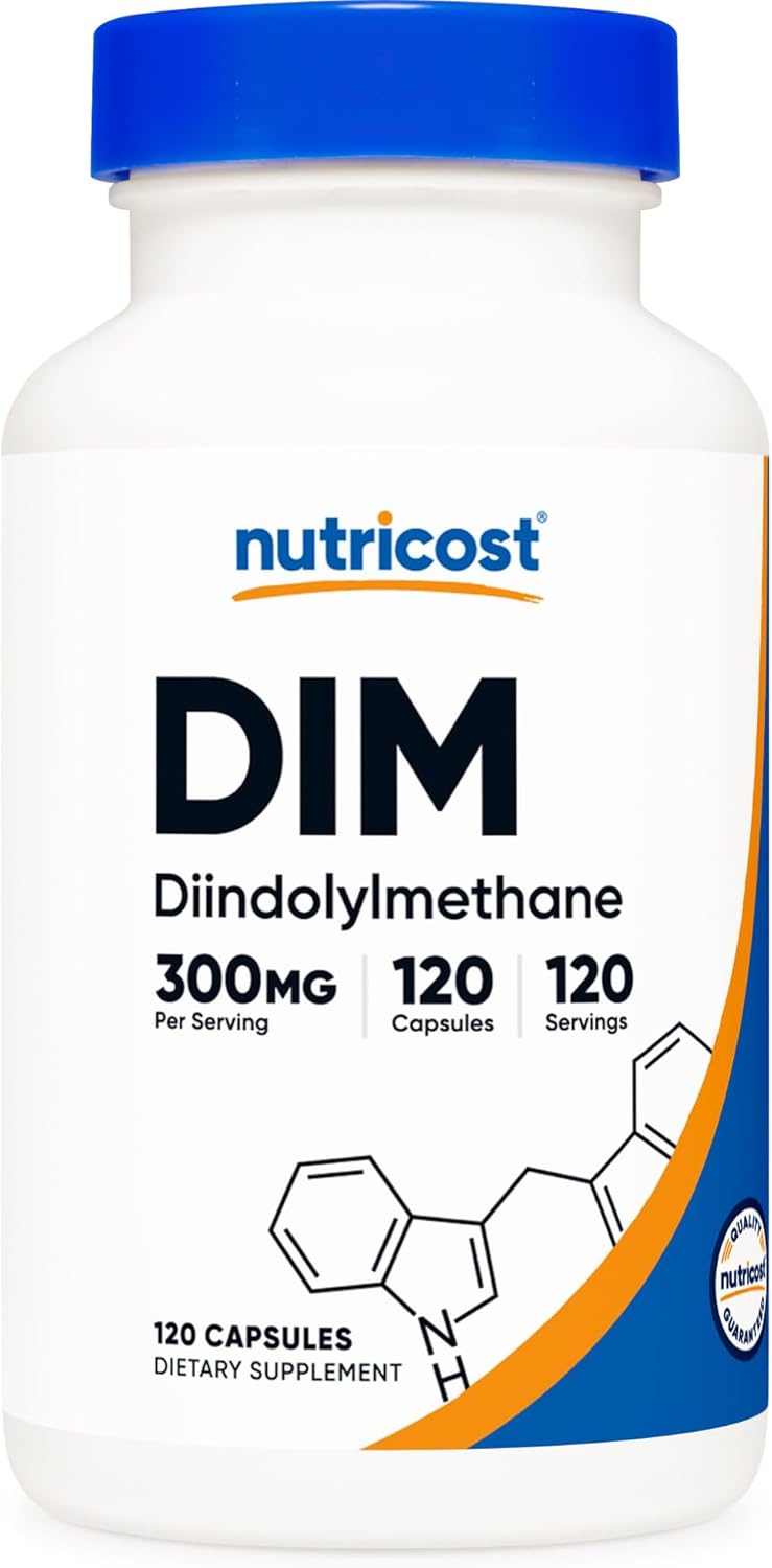 Nutricost DIM (Diindolylmethane) Plus BioPerine 300mg, 120 Vegetarian Capsules - Up to 4 Month Supply, Max Strength DIM Supplement