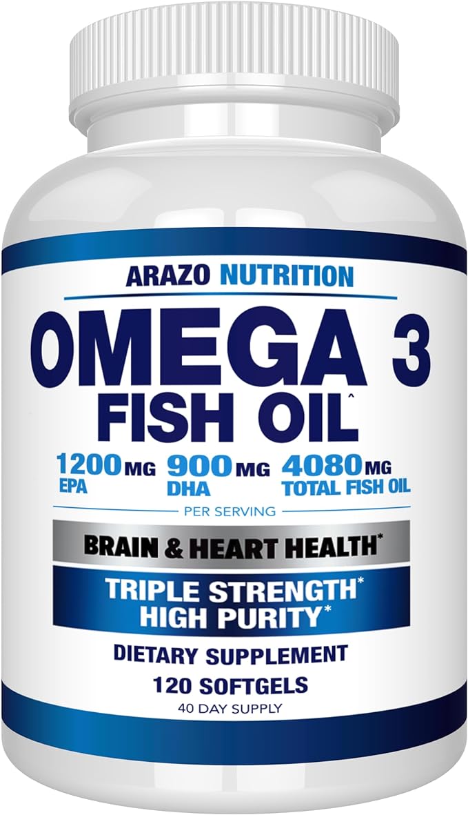 Arazo Nutrition Wild Caught Omega 3 Fish Oil – 120 Soft Gels