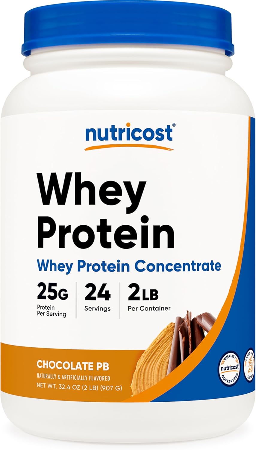 Nutricost Whey Protein Concentrate (Chocolate Peanut Butter) 2LBS - Gluten Free & Non-GMO