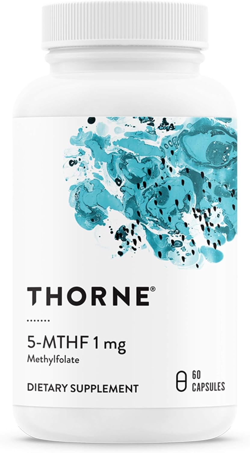 THORNE 5-MTHF - Methylfolate (Active B9 Folate) Supplement - Supports Cardiovascular Health, Fetal Development, Nerve Health, Methylation, and Homocysteine Levels - 60 Capsules - 5-MTHF 1mg