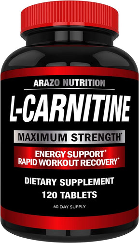 Super Strength L-Carnitine 1000mg Servings Plus Calcium for Boosted Metabolism and Improved Muscle Gain - Arazo Nutrition