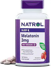 Natrol Melatonin 3mg, Strawberry-Flavored Dietary Supplement for Restful Sleep, 150 Fast-Dissolve Tablets, 150 Day Supply