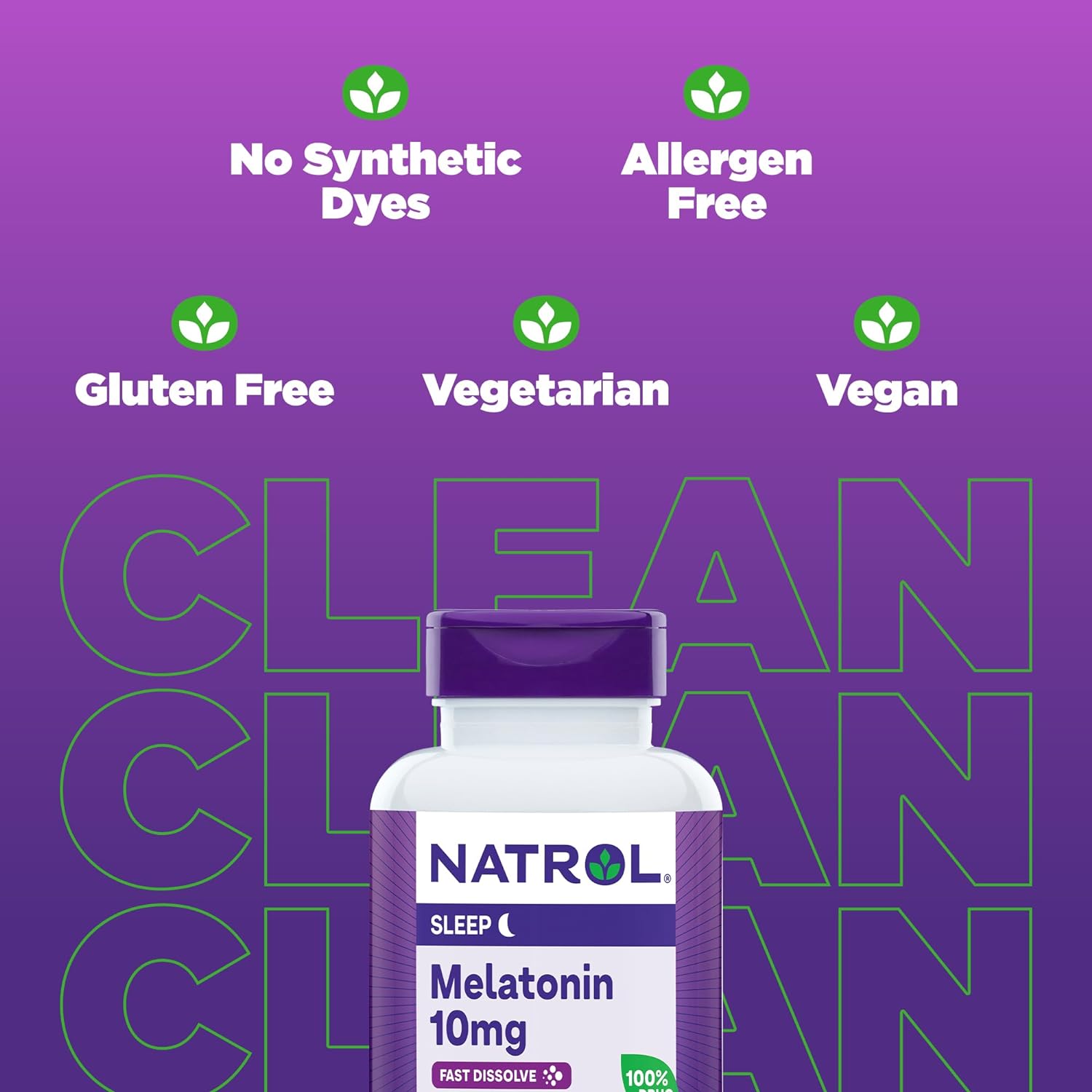 Natrol Sleep Melatonin 10mg Fast Dissolve Tablets, Nighttime Sleep Aid for Adults, 100 Strawberry-Flavored Melatonin Tablets, 100 Day Supply