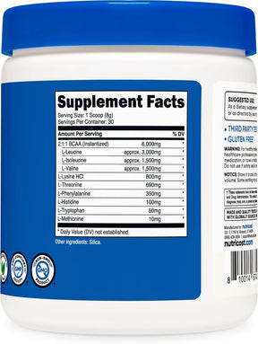 Nutricost EAA Powder 30 Servings (Unflavored) - Essential Amino Acids - Non-GMO, Gluten Free, Vegetarian Friendly