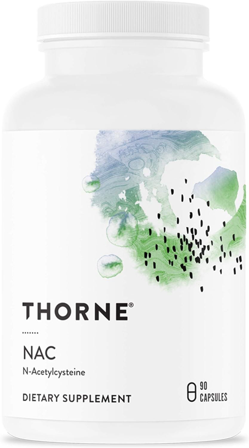 THORNE NAC - N-Acetylcysteine - 500mg - Supports Respiratory Health and Immune Function; Promotes Liver and Kidney Detox - 90 Capsules