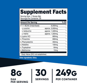 Nutricost EAA Powder 30 Servings (Unflavored) - Essential Amino Acids - Non-GMO, Gluten Free, Vegetarian Friendly