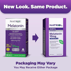 Natrol Advanced Sleep Melatonin 10mg, Dietary Supplement for Restful Sleep, Time Release Melatonin Tablets, 100 Time-Release Tablets, 100 Day Supply