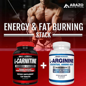 Super Strength L-Carnitine 1000mg Servings Plus Calcium for Boosted Metabolism and Improved Muscle Gain - Arazo Nutrition