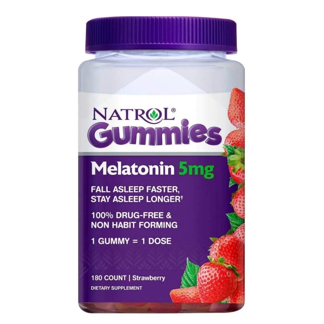 Natrol Melatonin Gummies 5 mg - 180 Gummies , Sleep faster