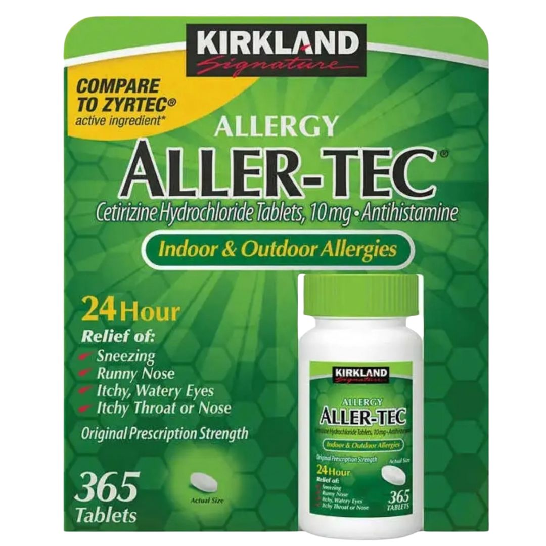 Kirkland Signature ALLER-TEC Cetirizine HCL 10mg 365 Tablets, Antihistamine