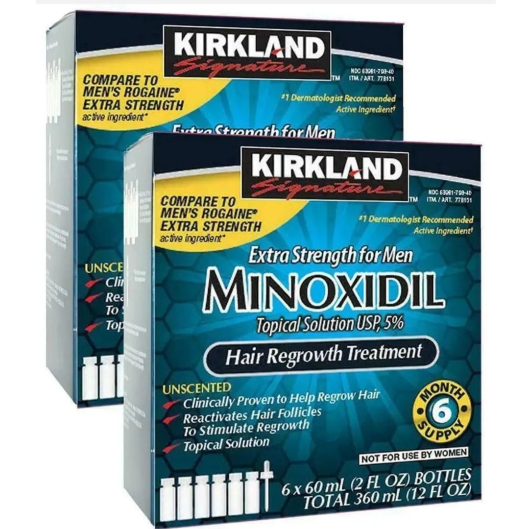 Kirkland Signature Minoxidil 5% Extra Strength Men Hair Regrowth 12 Month Supply