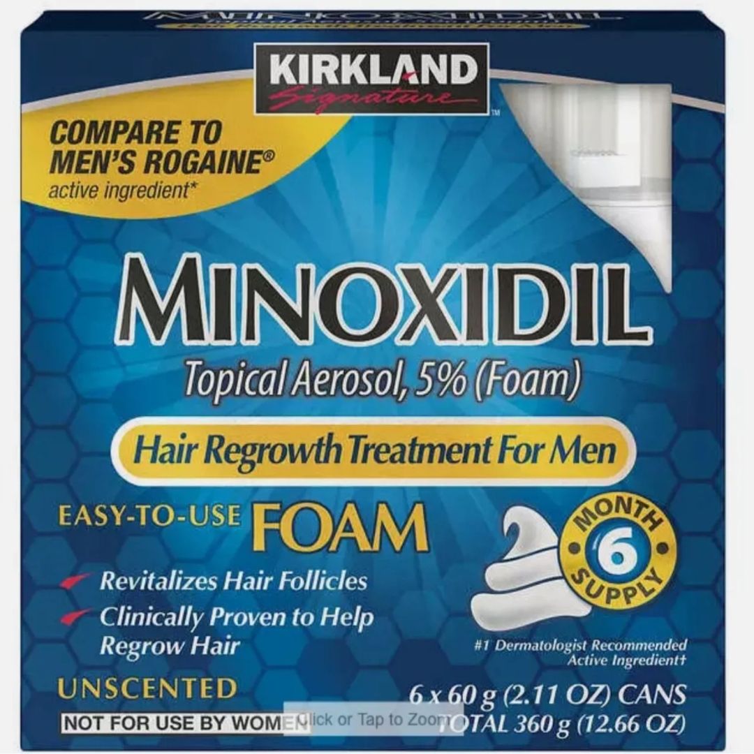 Kirkland Minoxidil 5% Foam Men Hair Regrowth Treatment 6 Months supply