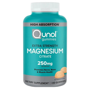 Qunol extra streng magnesium citrate gummies 250mg per serving 150 Gummies